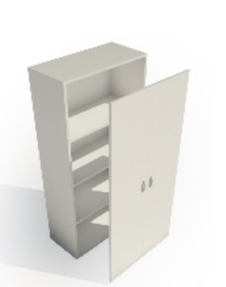 Doors for MFC Open Front Storage Unit with 4 Shelves