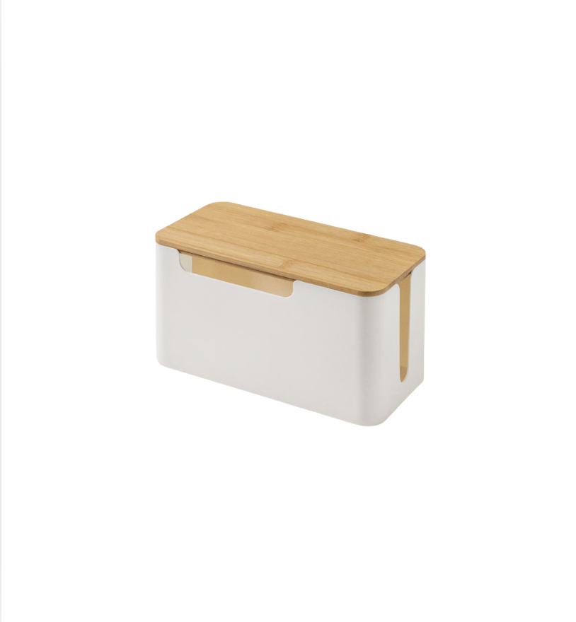 Bamboo and White Cable Organiser