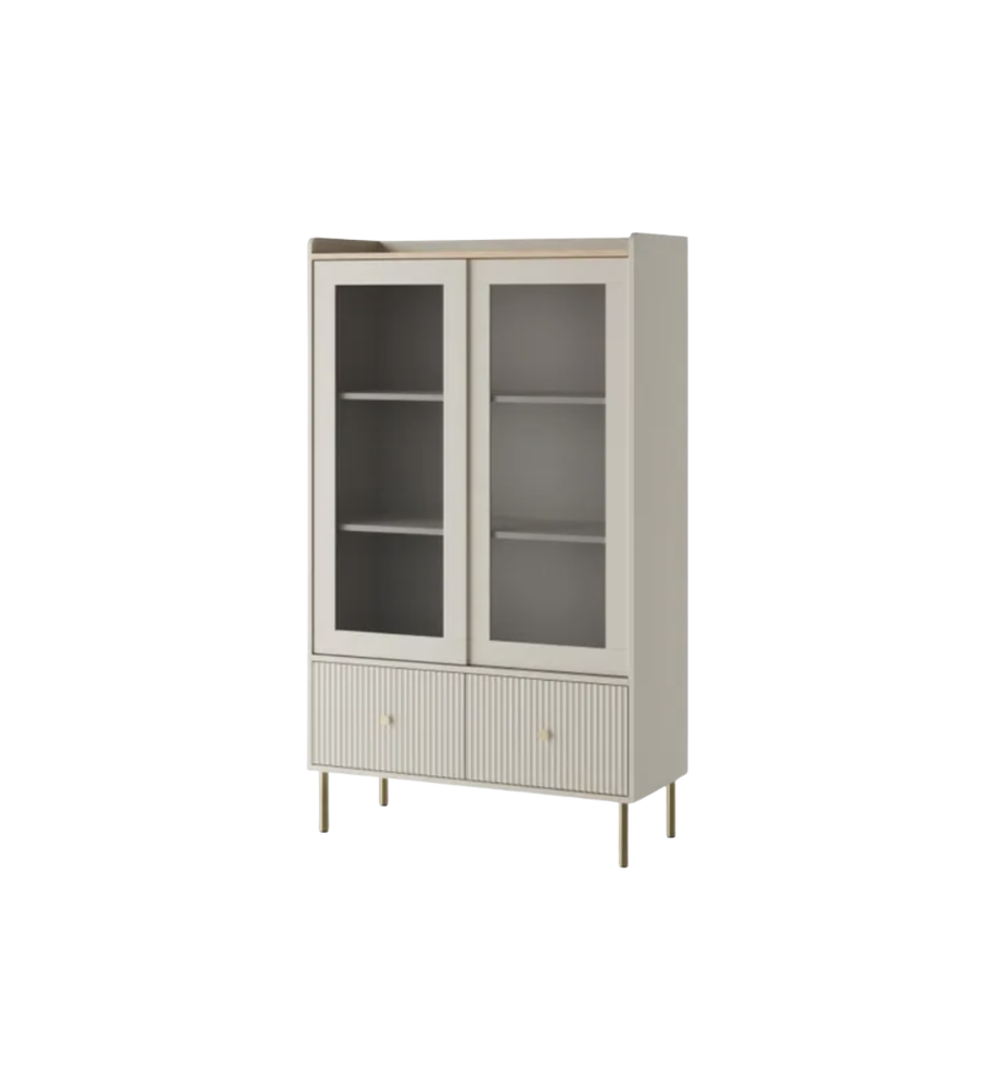Ribbed-Detailed Display Cabinet