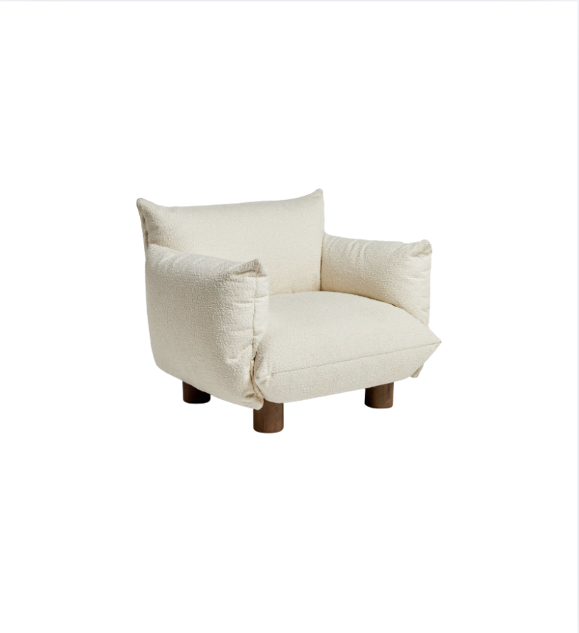 Ivory Boucle Accent Chair