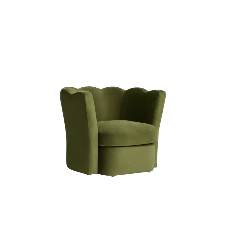 Scallop-Detailed Accent Chair