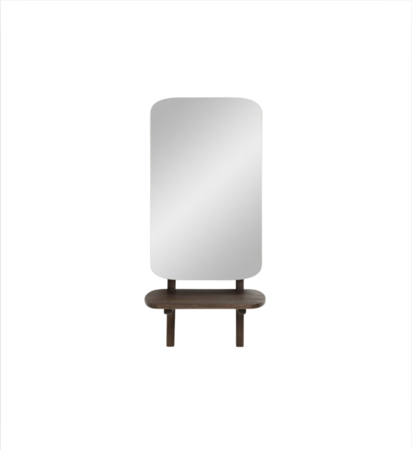 Mirror with Wood Shelf