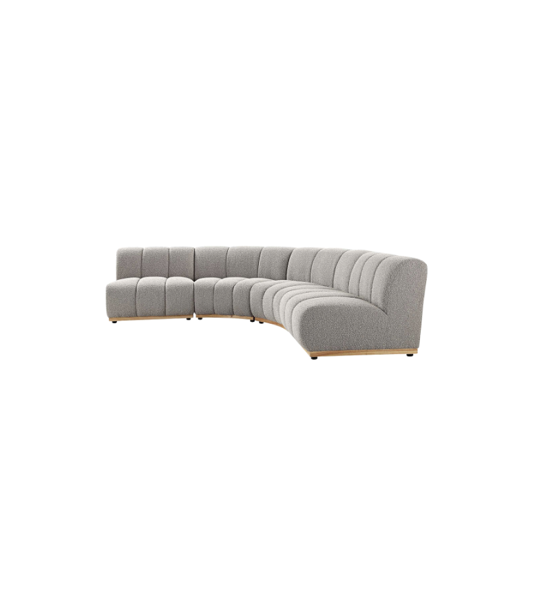 4-Seater Grey Large Corner Sofa